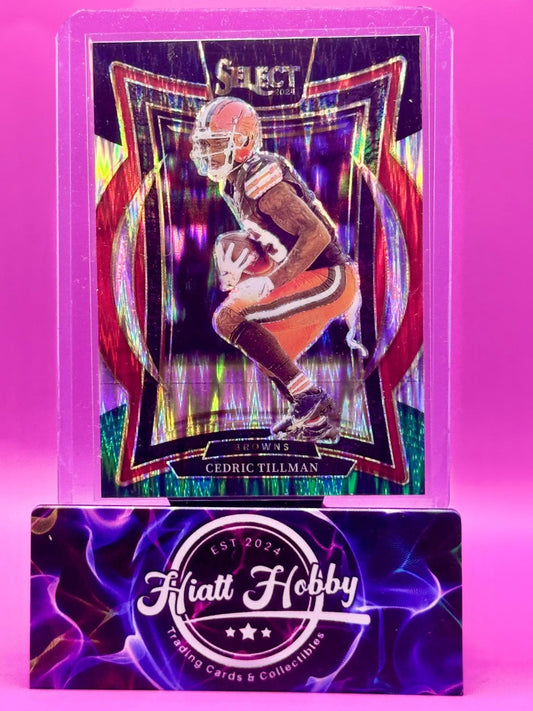 2024 Panini Select - Cedric Tillman #17 - Concourse - Black & Green Shock Prizm