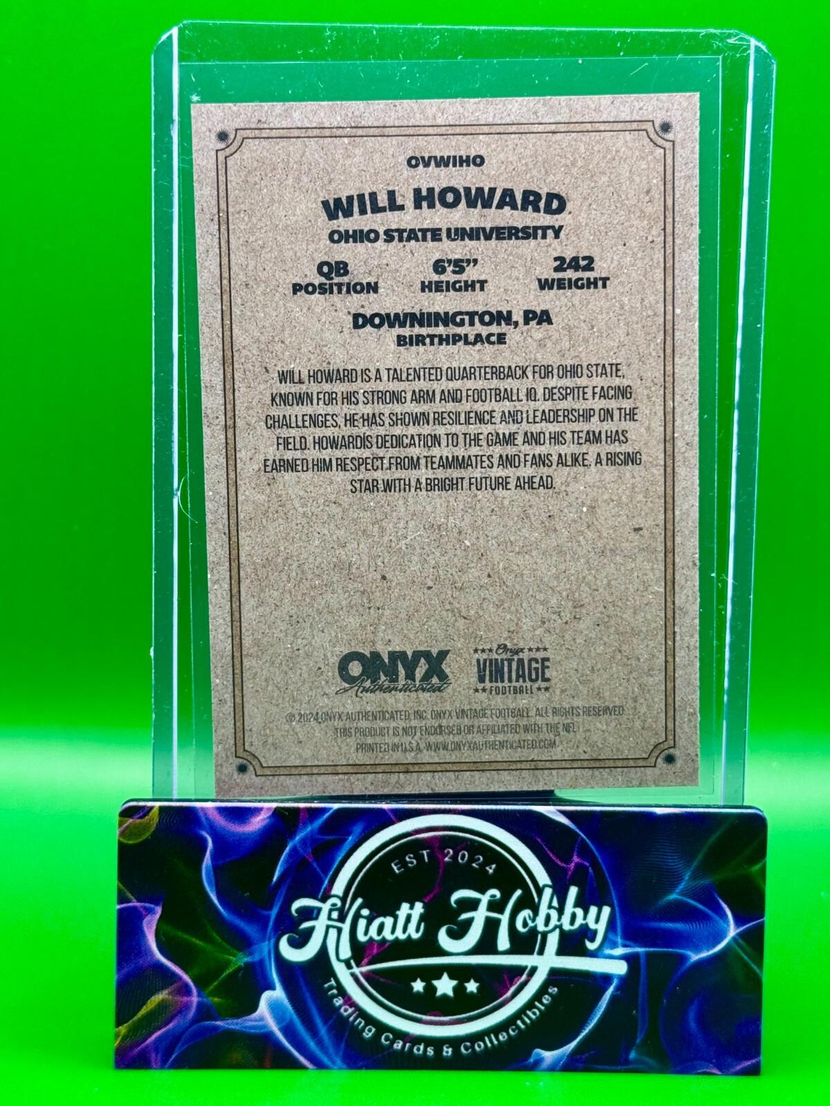 2024 Onyx Vintage Football - Will Howard #OVWIHO (RC)