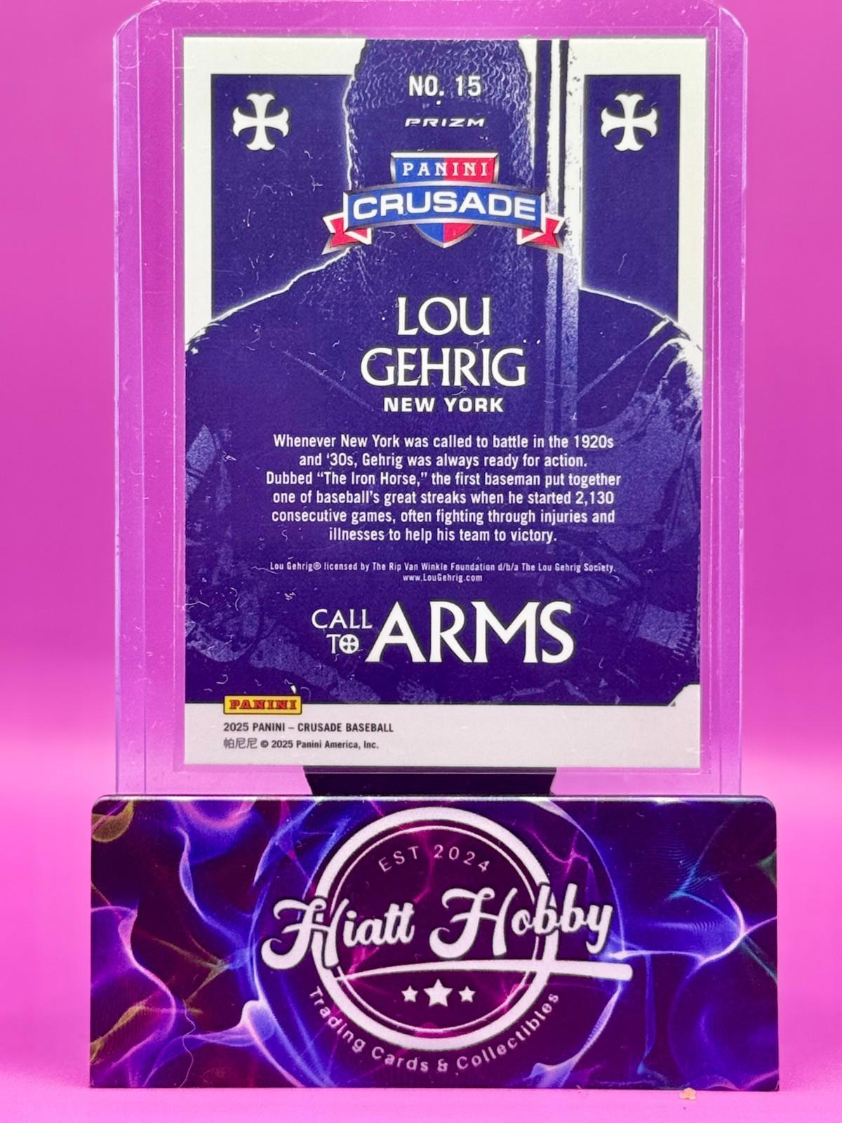 2025 Panini Crusade - Lou Gehrig #15 - Call to Arms - Silver Prizm