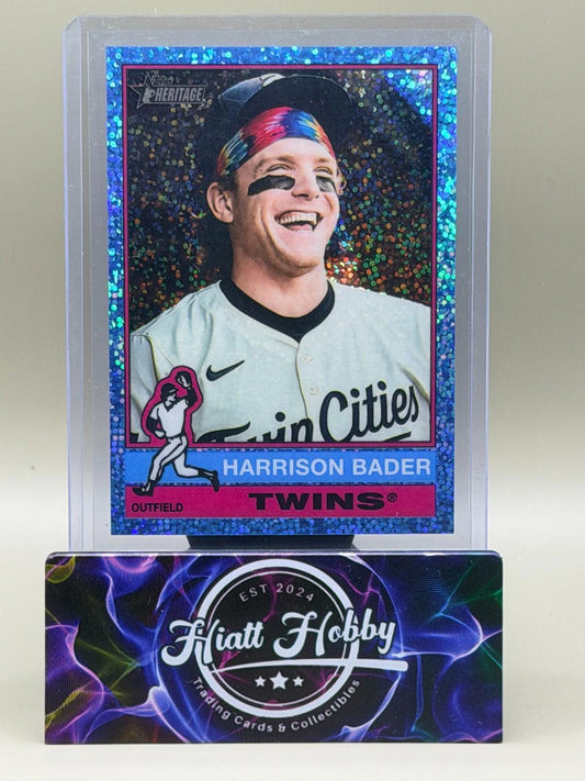 2025 Topps Heritage High Number - Harrison Bader #707 - Light Blue Sparkle (SP)
