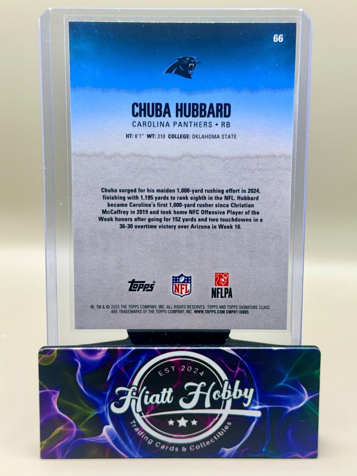 2025 Topps Signature Class Football - #66 Chuba Hubbard - Chrome