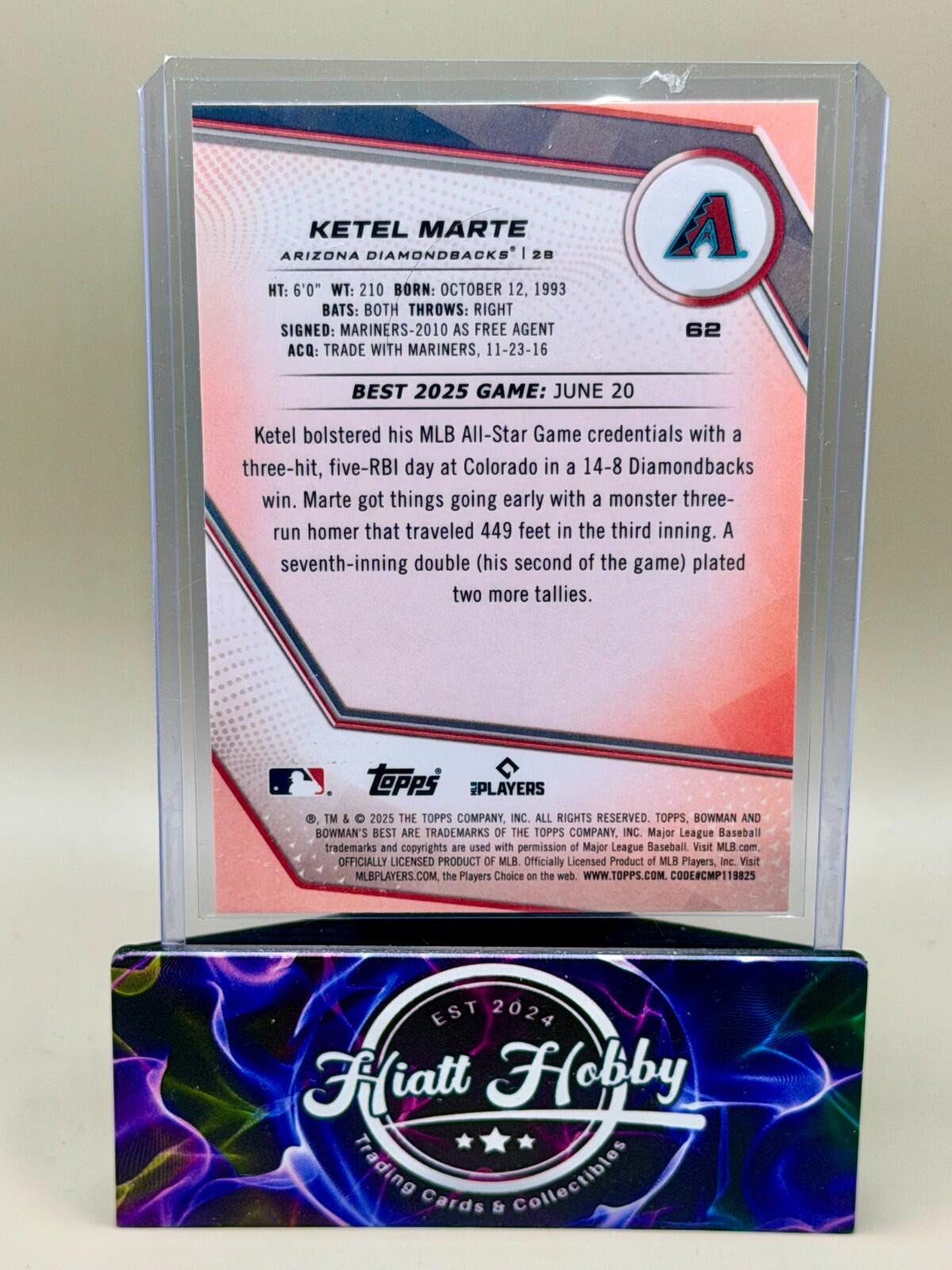 2025 Bowman's Best - #62 Ketel Marte - Purple Laser /250
