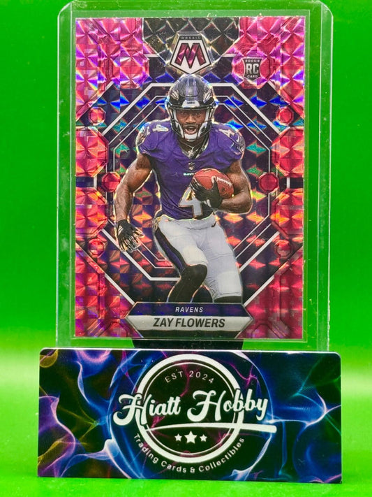 2023 Panini Mosaic - Rookies Zay Flowers #380 Camo Pink Mosaic Prizm (RC)