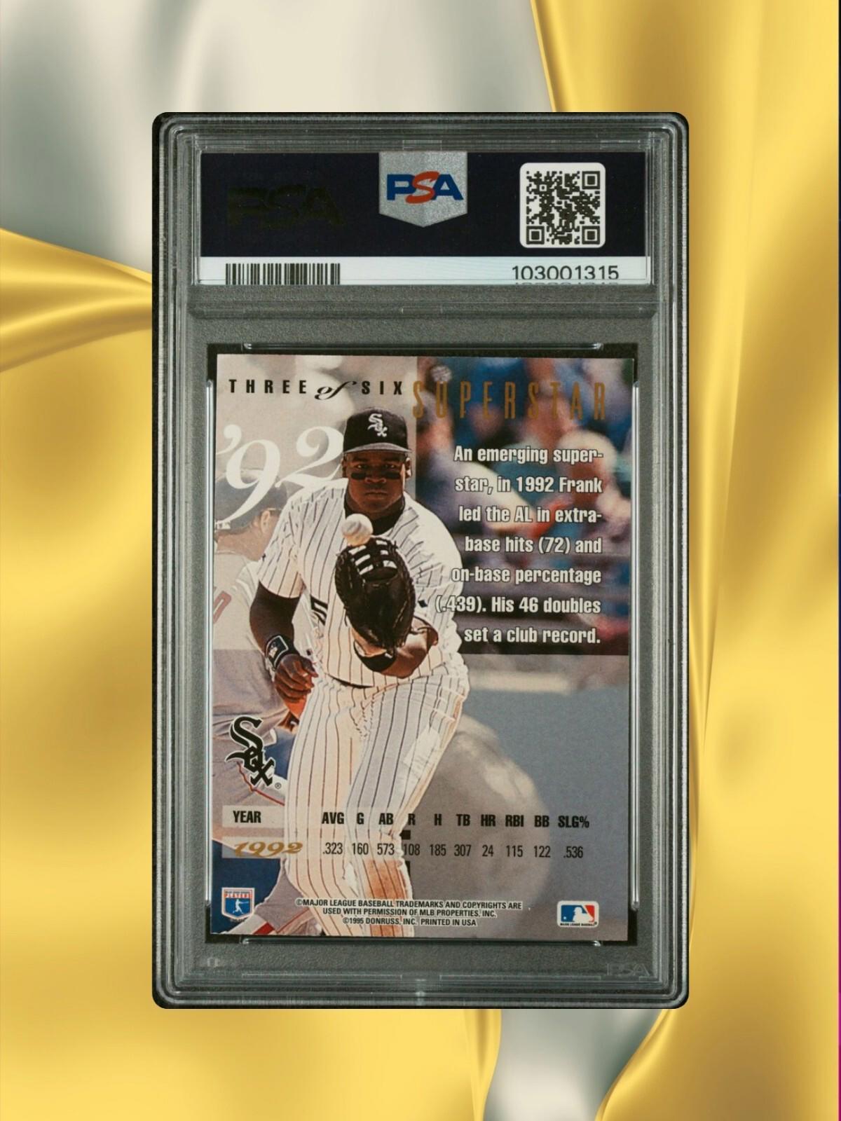 1995 Leaf Baseball - Frank Thomas #3 - Frank Thomas Super Star - PSA 7
