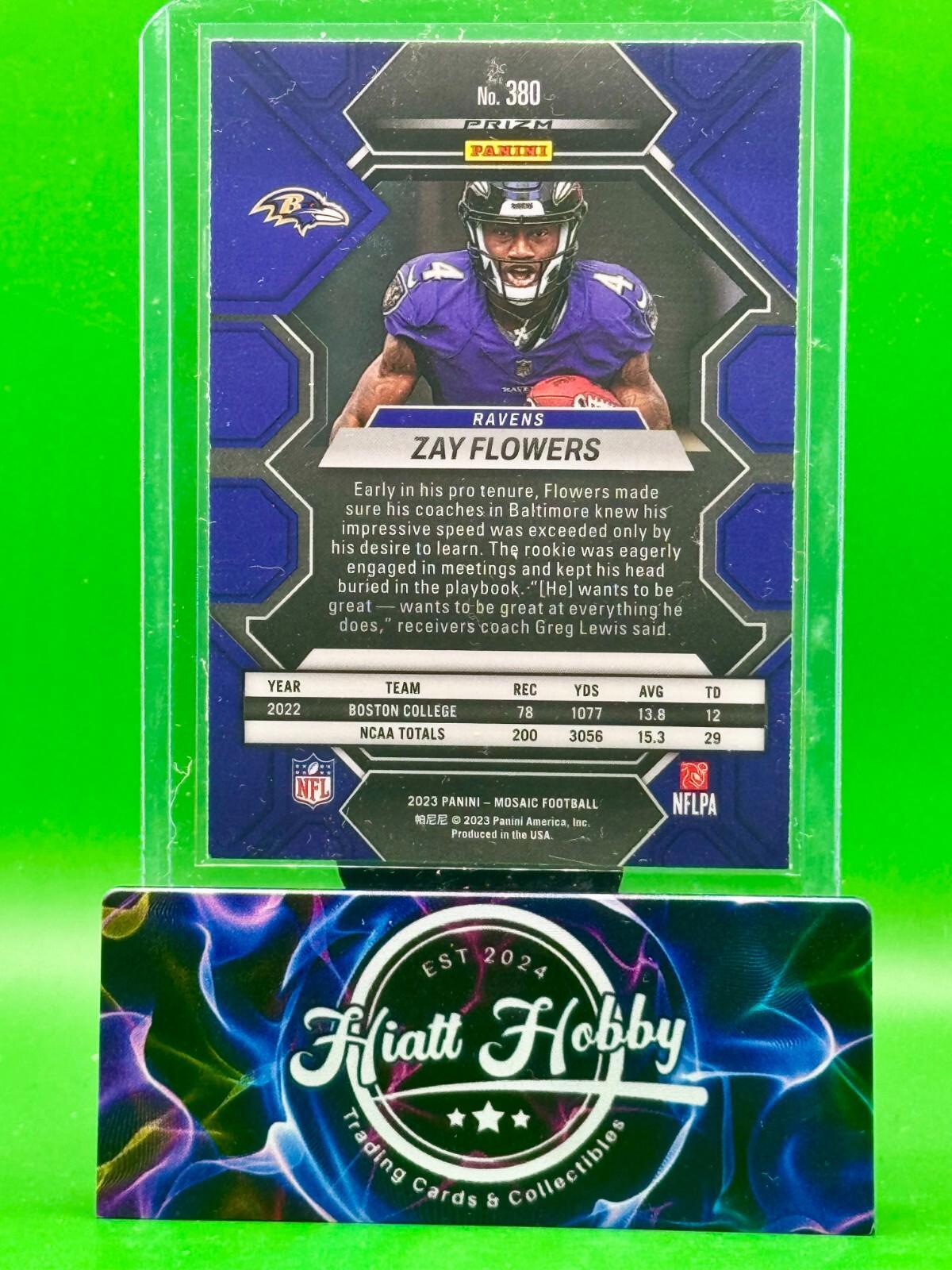 2023 Panini Mosaic - Rookies Zay Flowers #380 Camo Pink Mosaic Prizm (RC)