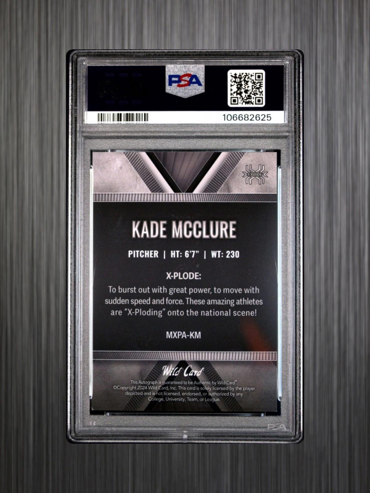 2023 Wild Card Matte - Kade McClure - Grey X-Plode - Silver Auto 1/1 - PSA 9