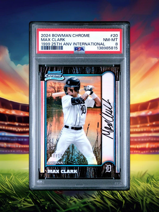 2024 Bowman Chrome - Max Clark #20 - 25th Anniversary International SSP - PSA 8