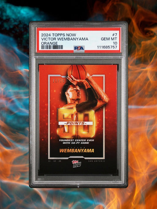 2024 Topps Now - Victor Wembanyama #7 - Orange /25 - PSA 10