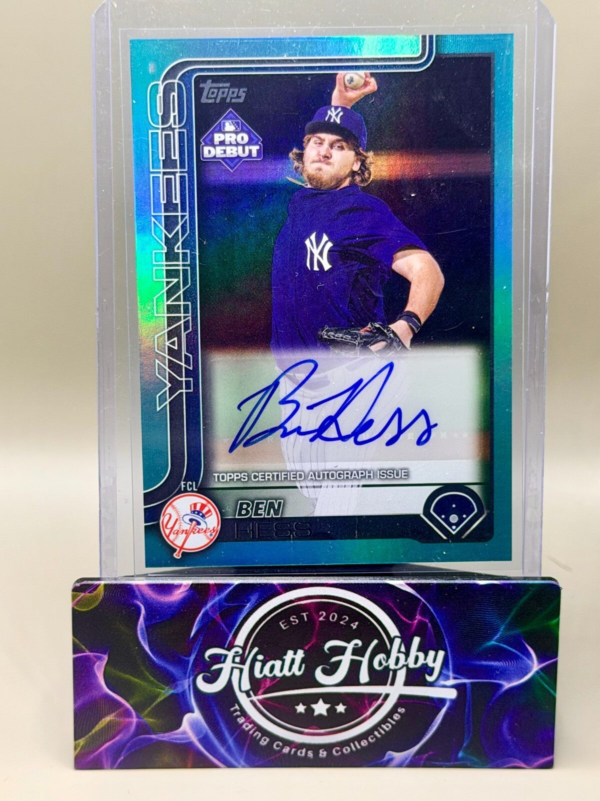 2025 Topps Pro Debut - #PD-186 Ben Hess - Aqua Auto /75 (AU, RC)