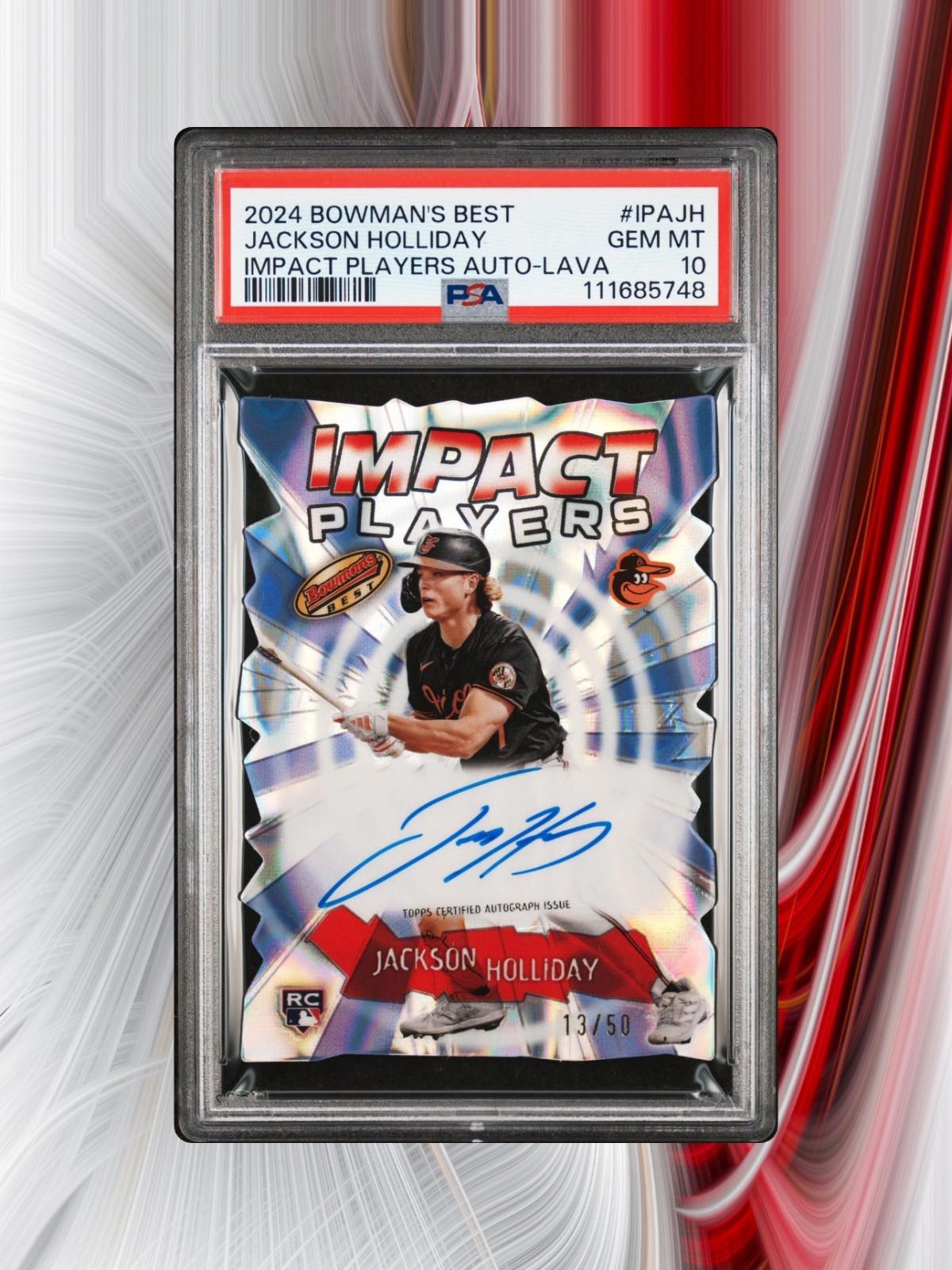 2024 Bowman's Best - Jackson Holliday - Impact Players Auto Lava /50 Auto PSA 10
