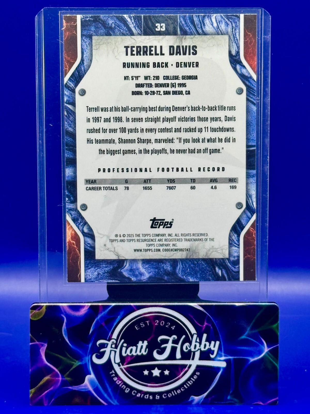 2024 Topps Resurgence - Terrell Davis #33 - Blue & Orange Spark