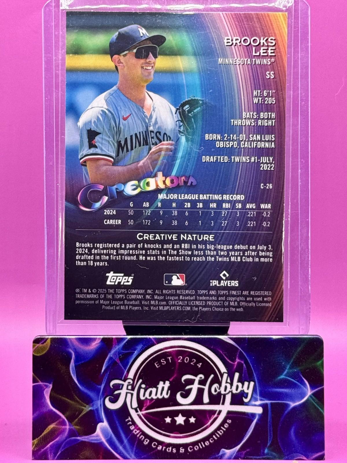 2025 Topps Finest - Brooks Lee #C-26 - Creators (RC)
