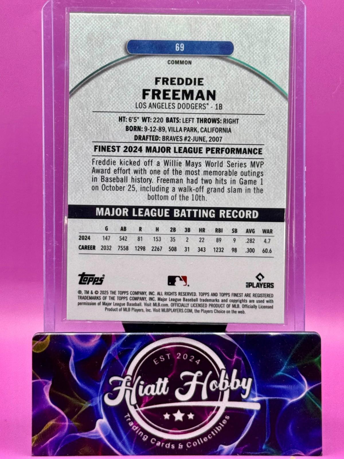 2025 Topps Finest - Freddie Freeman #69 - Common - X-Fractor