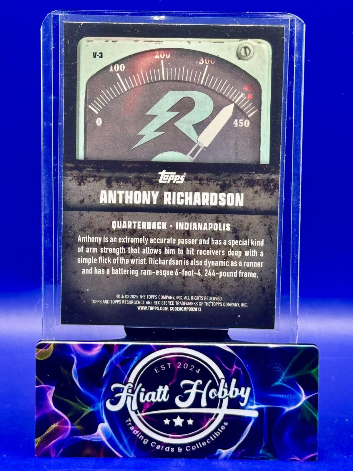 2024 Topps Resurgence - Anthony Richardson #V-3 - Voltaic