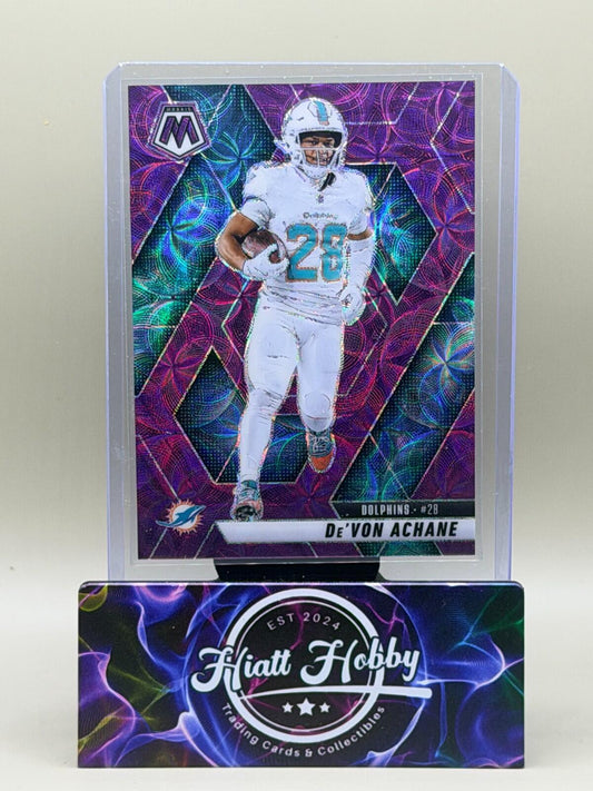 2025 Panini Mosaic Football - #58 De'Von Achane - Purple Scope
