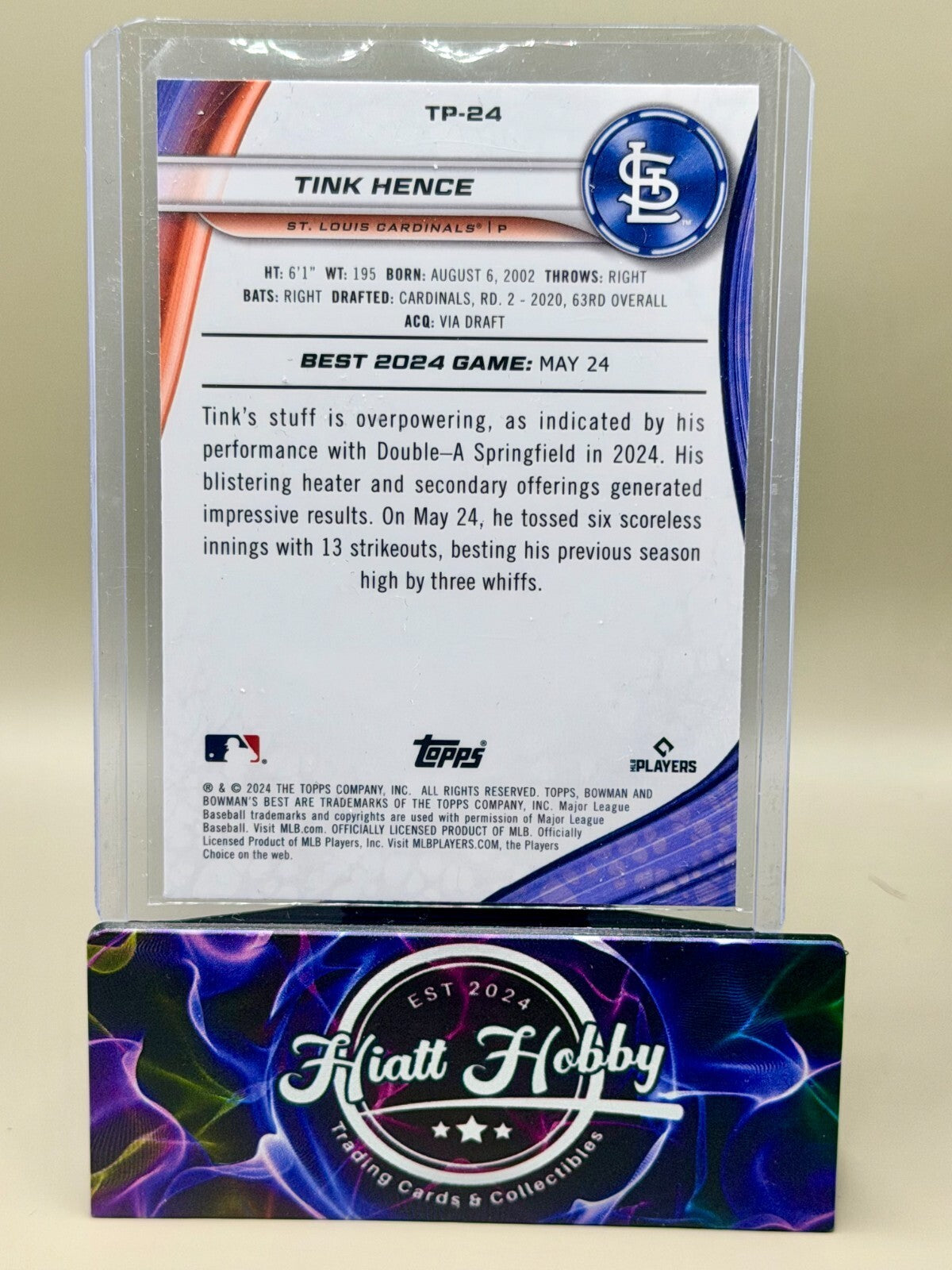 2024 Bowman's Best - #TP-24 Tink Hence - Aqua  Lava /199 (RC)