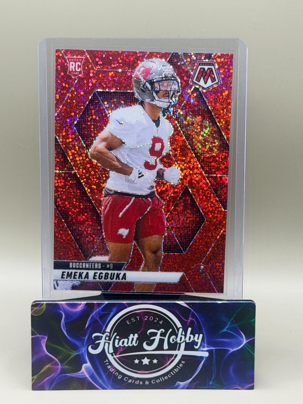 2025 Panini Mosaic Football Sparkle Pack - #376 Emeka Egbuka - Red Sparkle (RC)