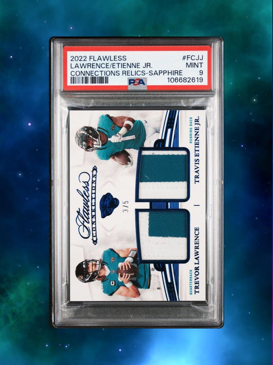 2022 Panini Flawless - Lawrence/Etienne - Flawless Connections Blue /5 - PSA 9