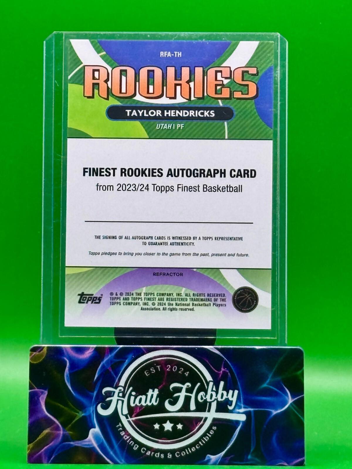 2023-24 Topps Finest Basketball - Taylor Hendricks #RFA-TH - Finest Rookies Auto
