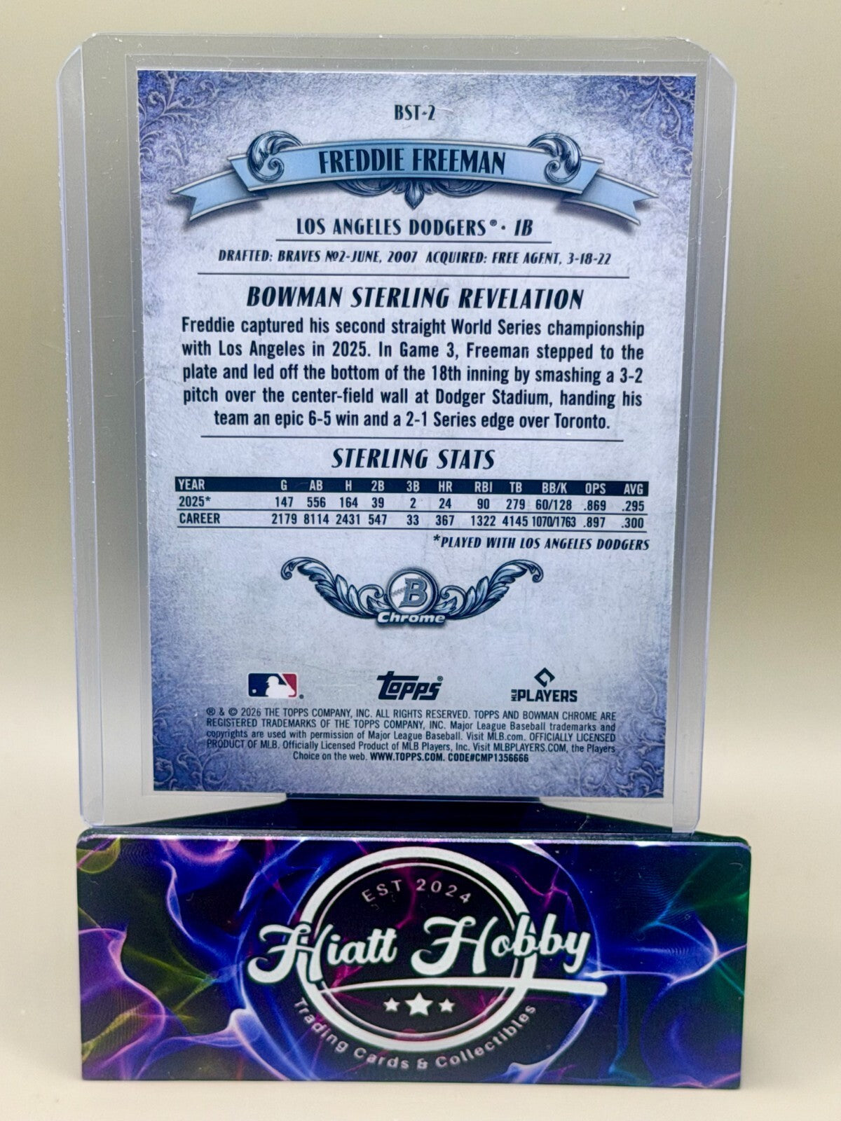 2026 Bowman Chrome Baseball - #BST-2 Freddie Freeman - Bowman Sterling Mojo
