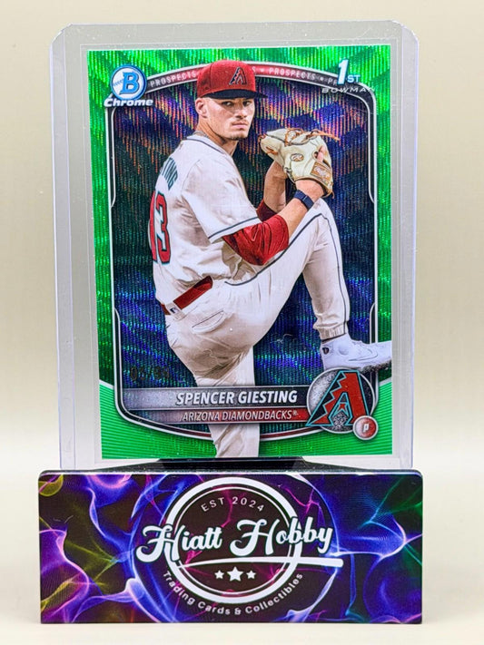 2025 Bowman Chrome - Spencer Giesting #BCP-165 - Green Wave /99 (RC)