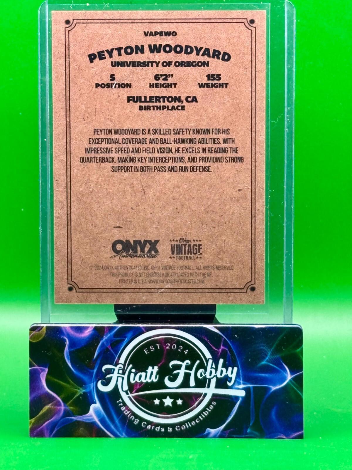 2024 Onyx Vintage Football - Peyton Woodyard #VAPEWO - Auto