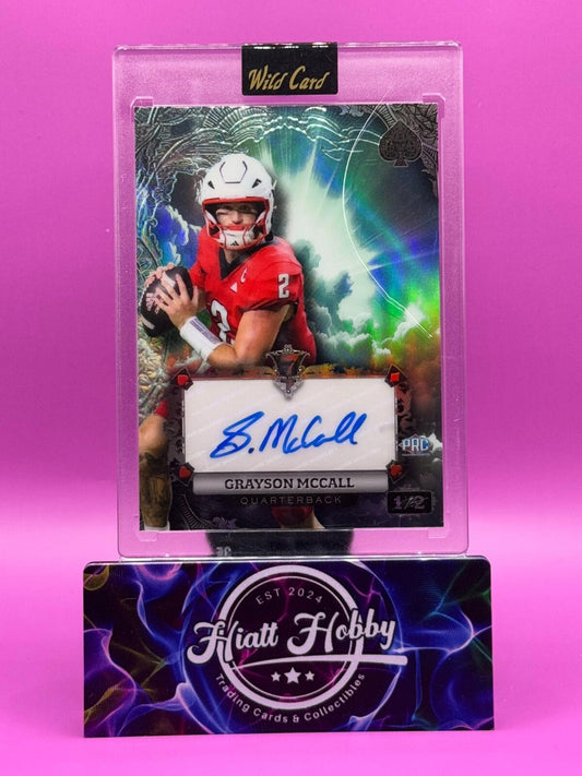 2024 Wild Card 7-Card Stud - Grayson McCall #AS7CE-GM Platinum Rainbow Auto 1/2