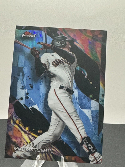 2024 Topps Finest - Uncommon #175 Mike Yastrzemski Sky Blue Refractor /250