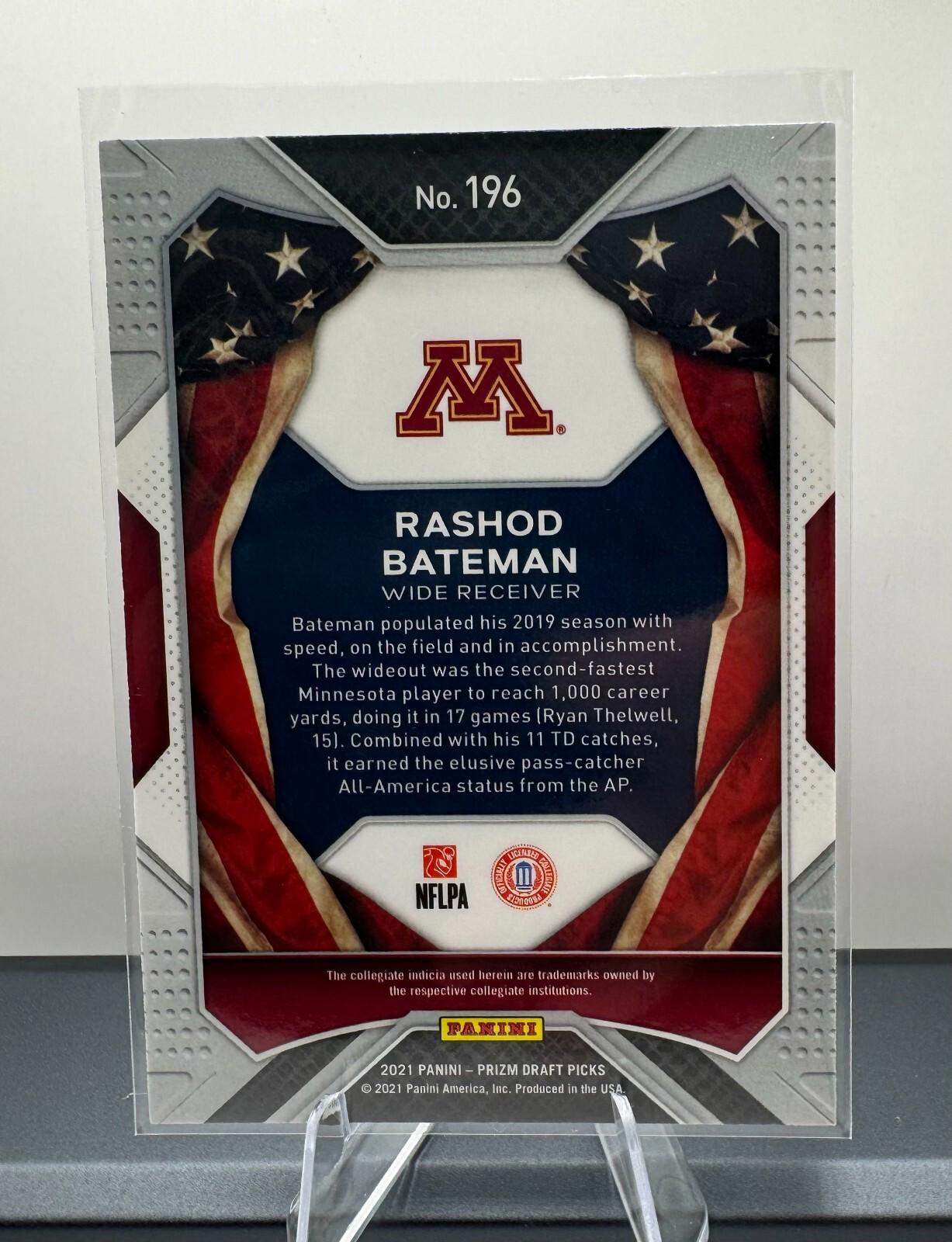 2021 Panini Prizm Draft Picks Rashod Bateman #196