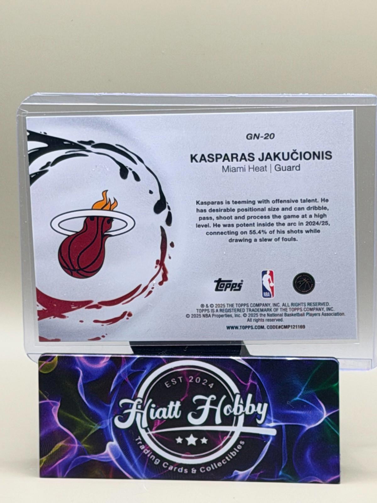 2025-26 Topps Basketball - Kasparas Jakucionis #GN-20 - Generation Now  Holofoil