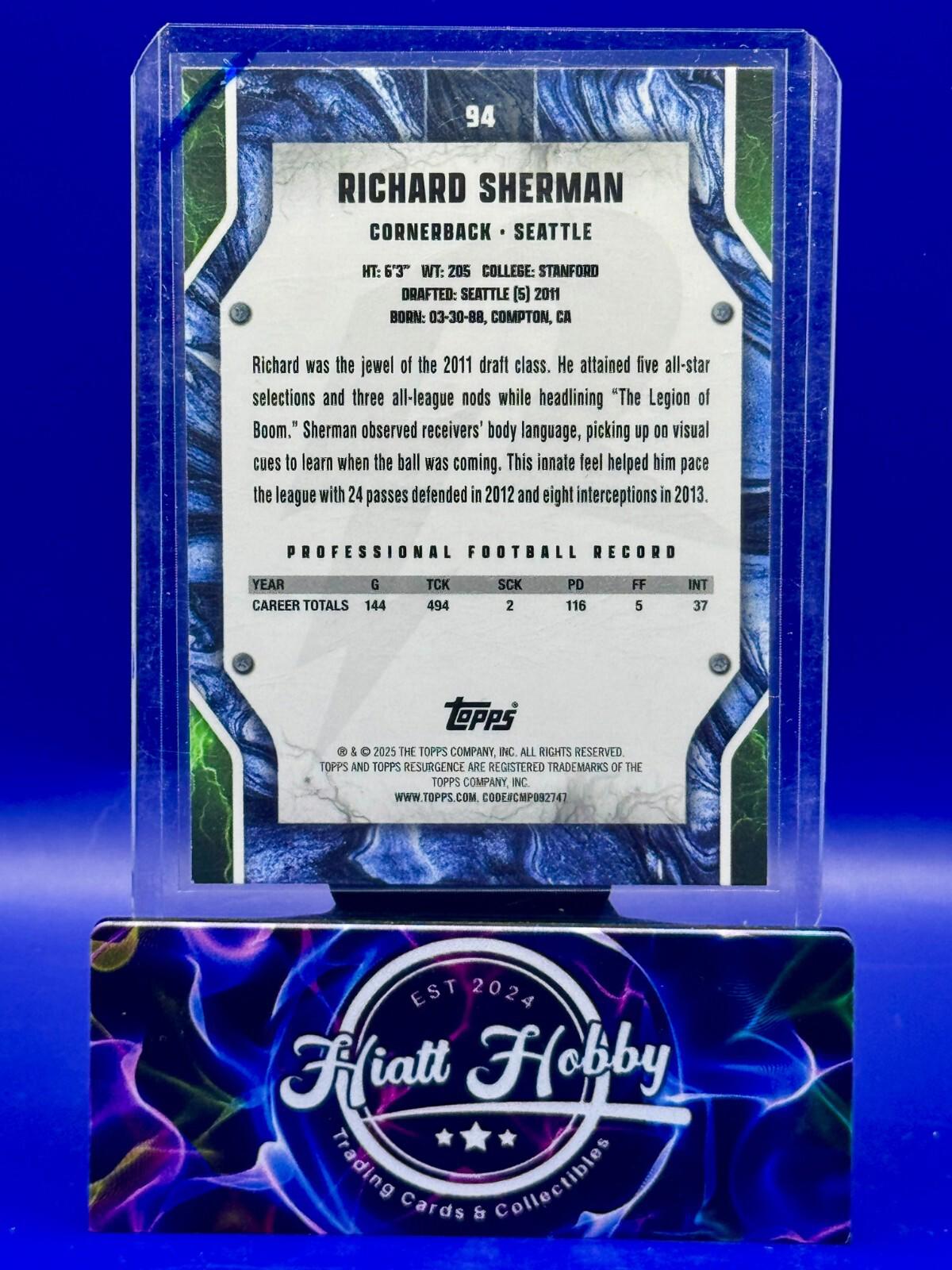 2024 Topps Resurgence - Richard Sherman #94 - Sky Blue & Pink Shock
