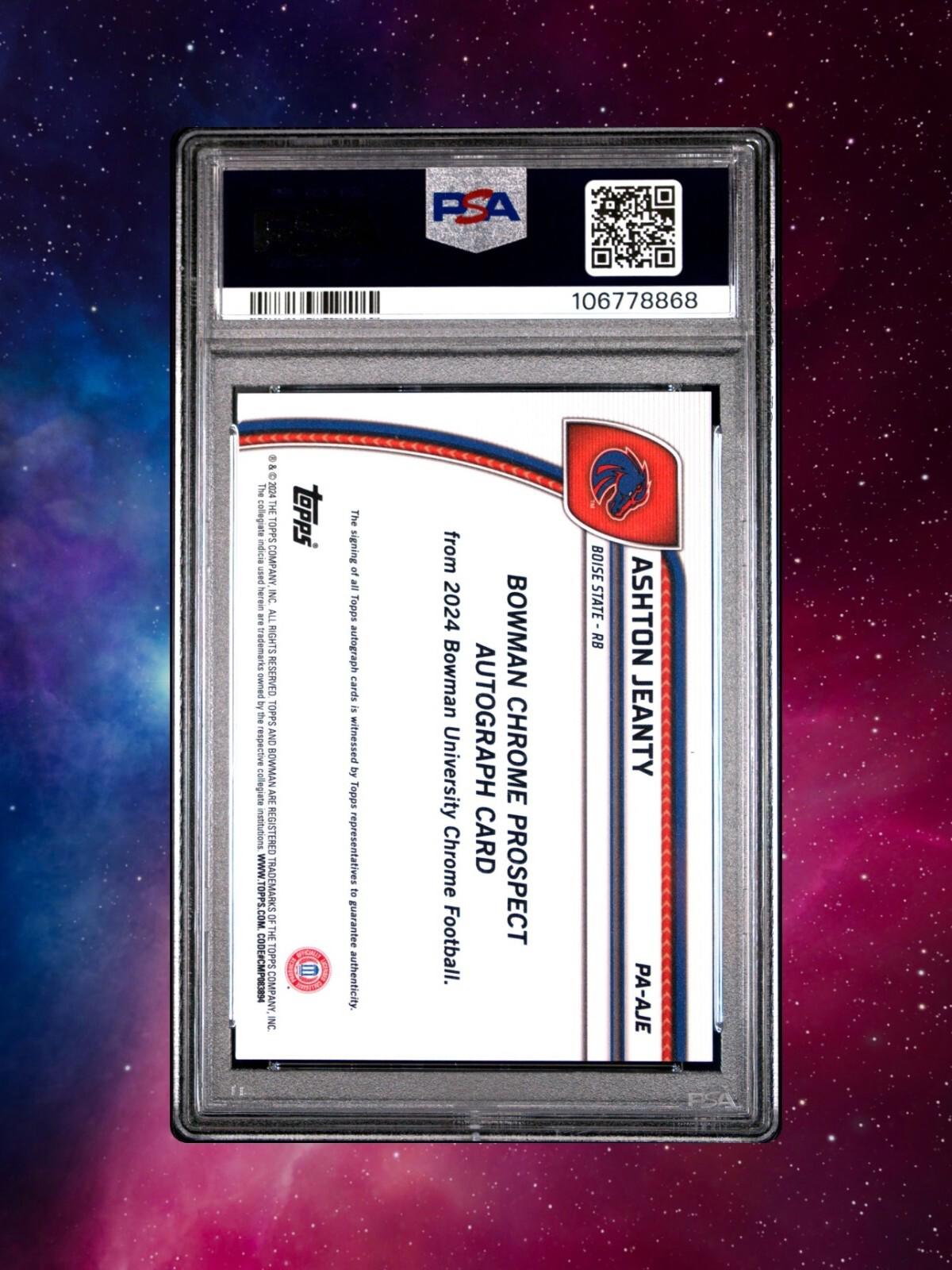 2024 BOWMAN U CHROME #PAAJE ASHTON JEANTY AUTO FUCHSIA REFRACTOR /150 PSA 9