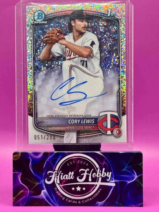 2025 Bowman Chrome - Cory Lewis #CPA-CLE Speckle Refractor Auto /299 (AU, RC)