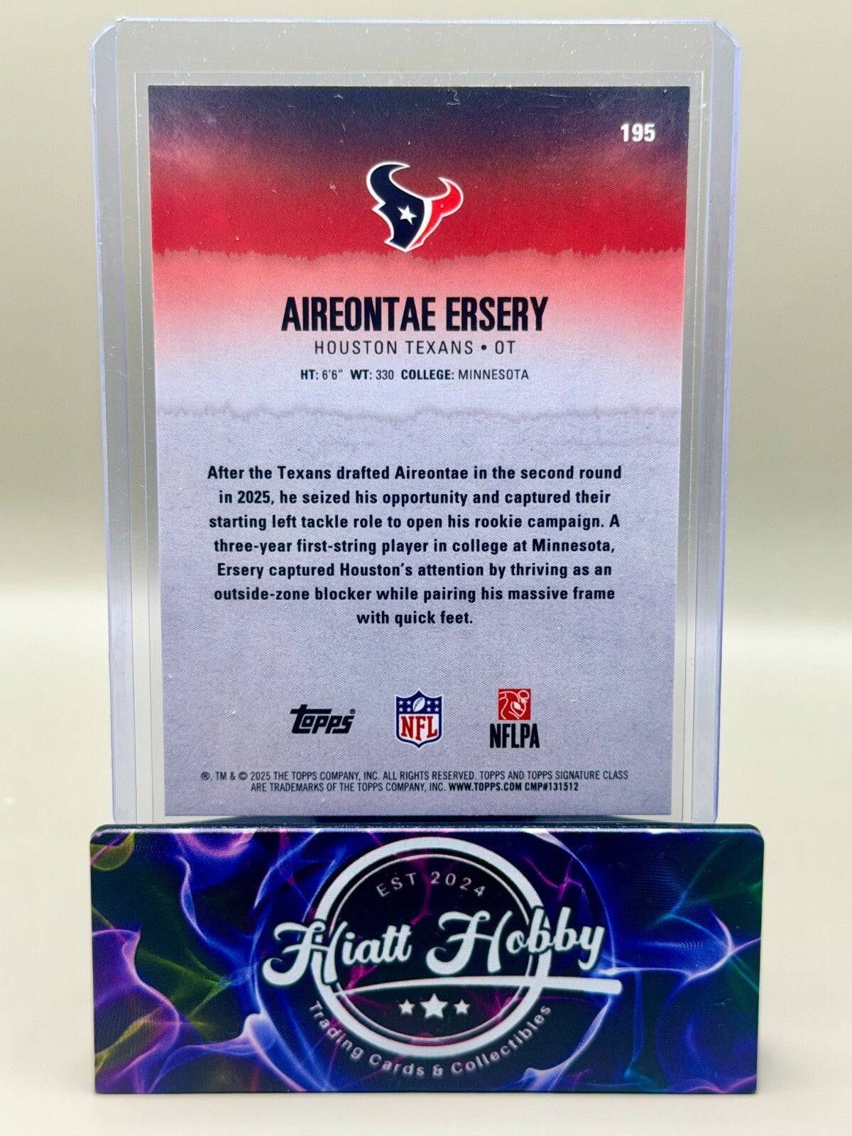 2025 Topps Signature Class Football - #195 Aireontae Ersery - Green Purple (RC)