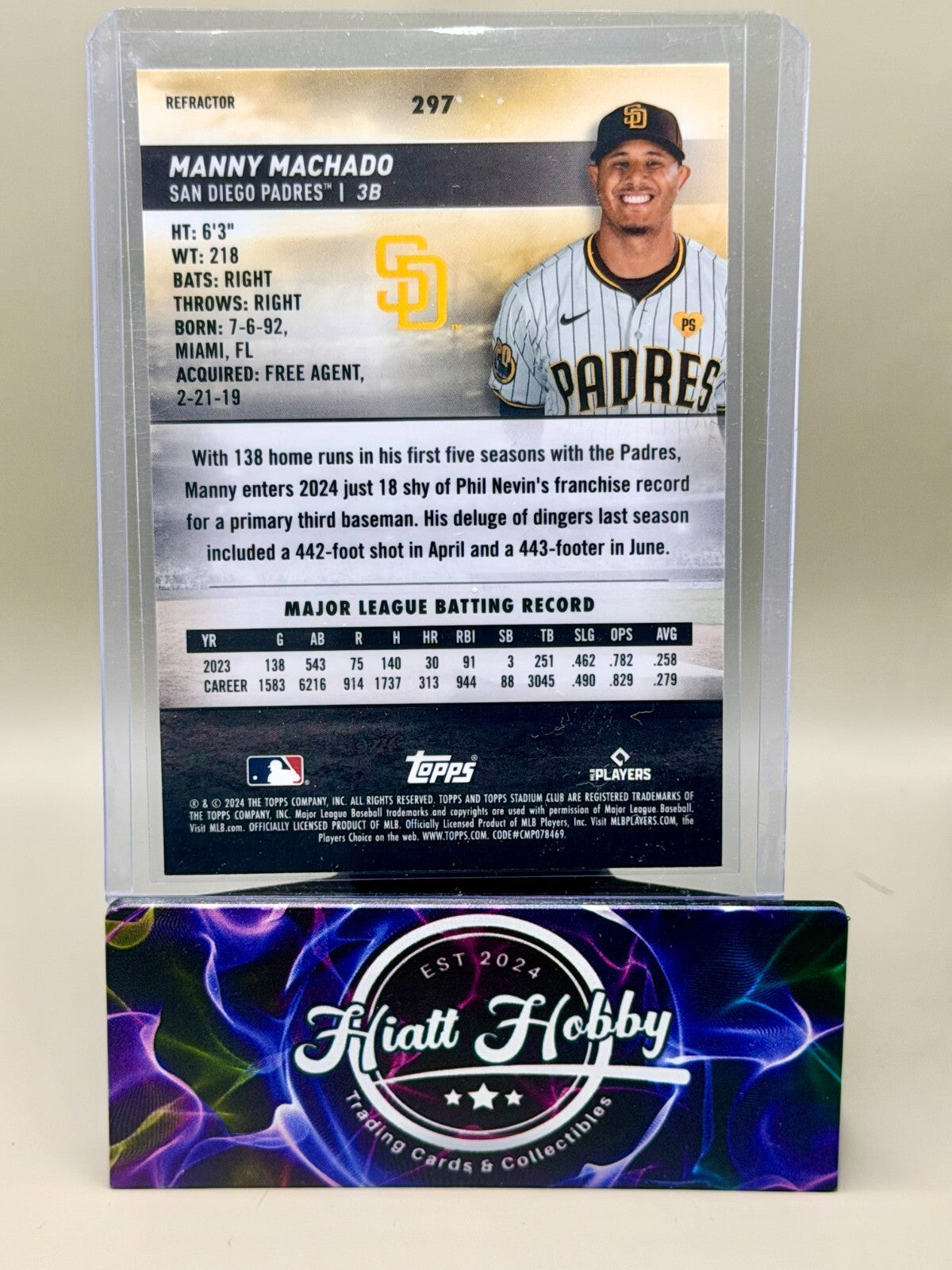 2024 Topps Stadium Club - #297 Manny Machado - Chrome Refractor