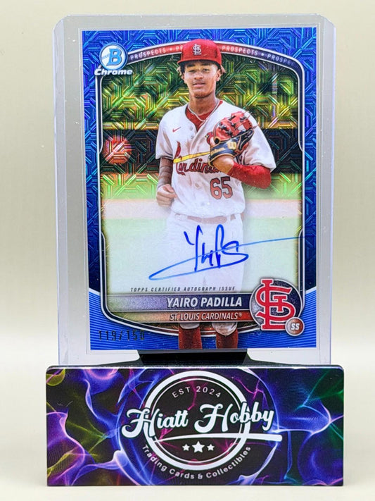 2025 Bowman Chrome - Yairo Padilla #BMA-YP - Blue Mojo Auto /150 (RC, AU)