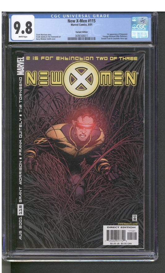 New X-Men #115 (8/01) Graded CGC 9.8 Variant Edition