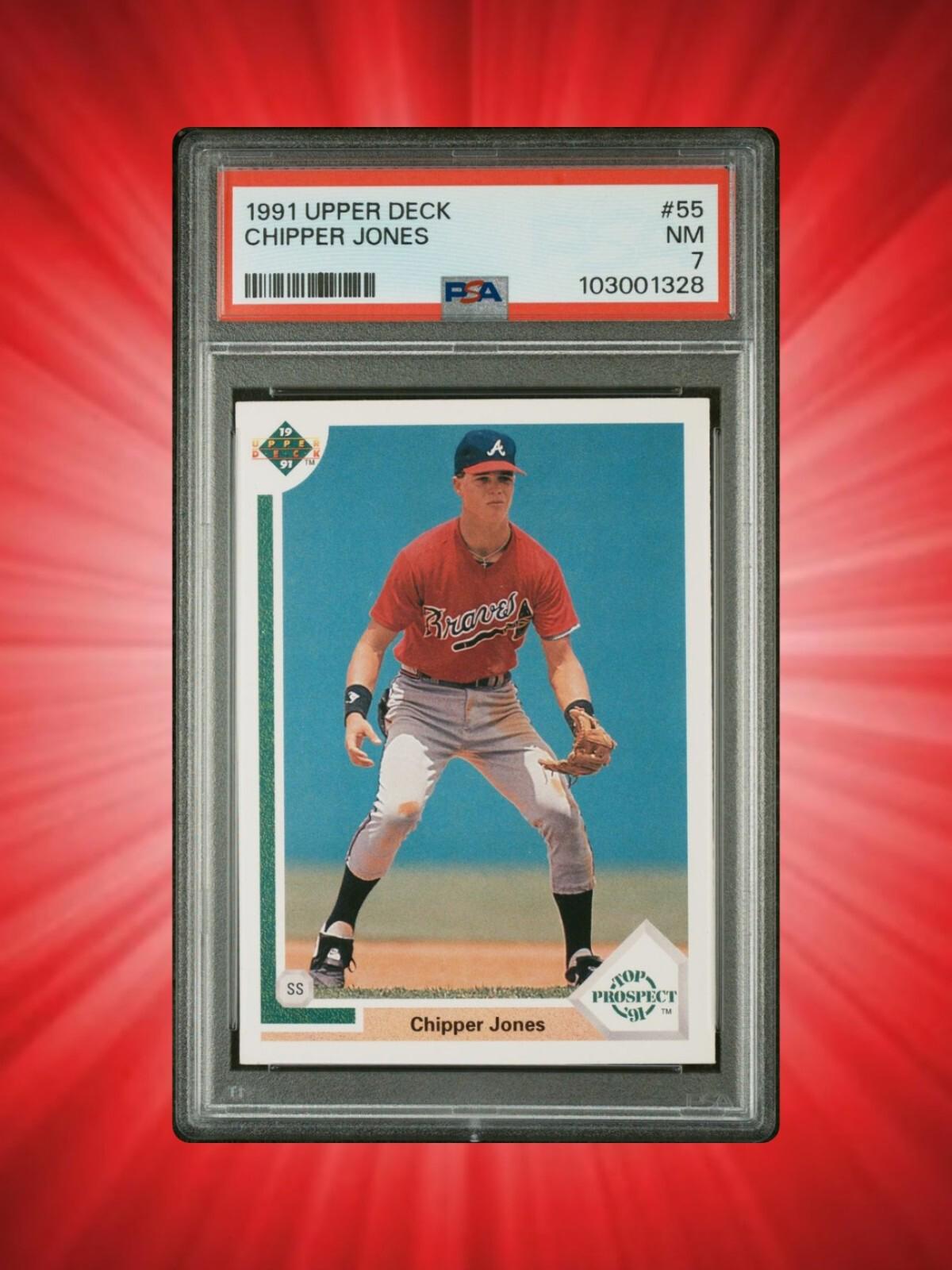 1991 Upper Deck - Top Prospect Chipper Jones #55 (RC) - PSA 7