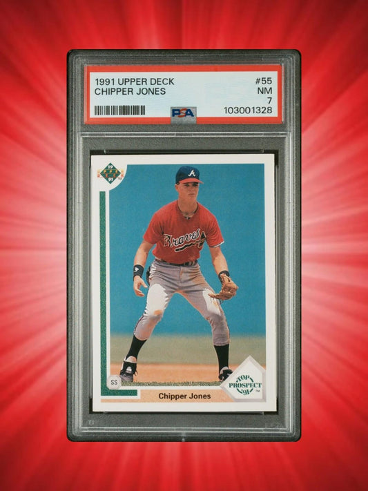 1991 Upper Deck - Top Prospect Chipper Jones #55 (RC) - PSA 7