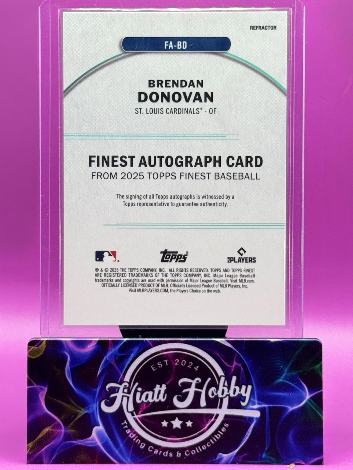 2025 Topps Finest - Brendan Donovan #FA-JR - Refractor Auto