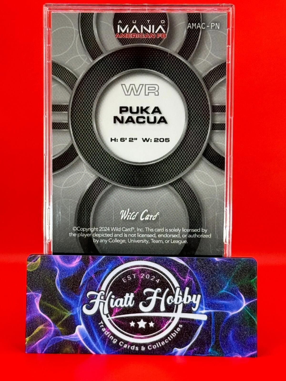 2024 Wild Card Auto Mania Puka Nacua #AMAC-PN - American Flag Speckle /25