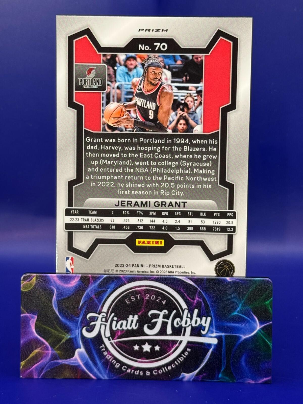 2023 Panini Prizm Basketball - Jerami Grant #70 - Red Sparkle