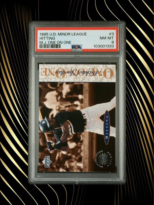 1995 UD Minor League - Michael Jordan #3 - MJ One on ONE - Hitting - PSA 8