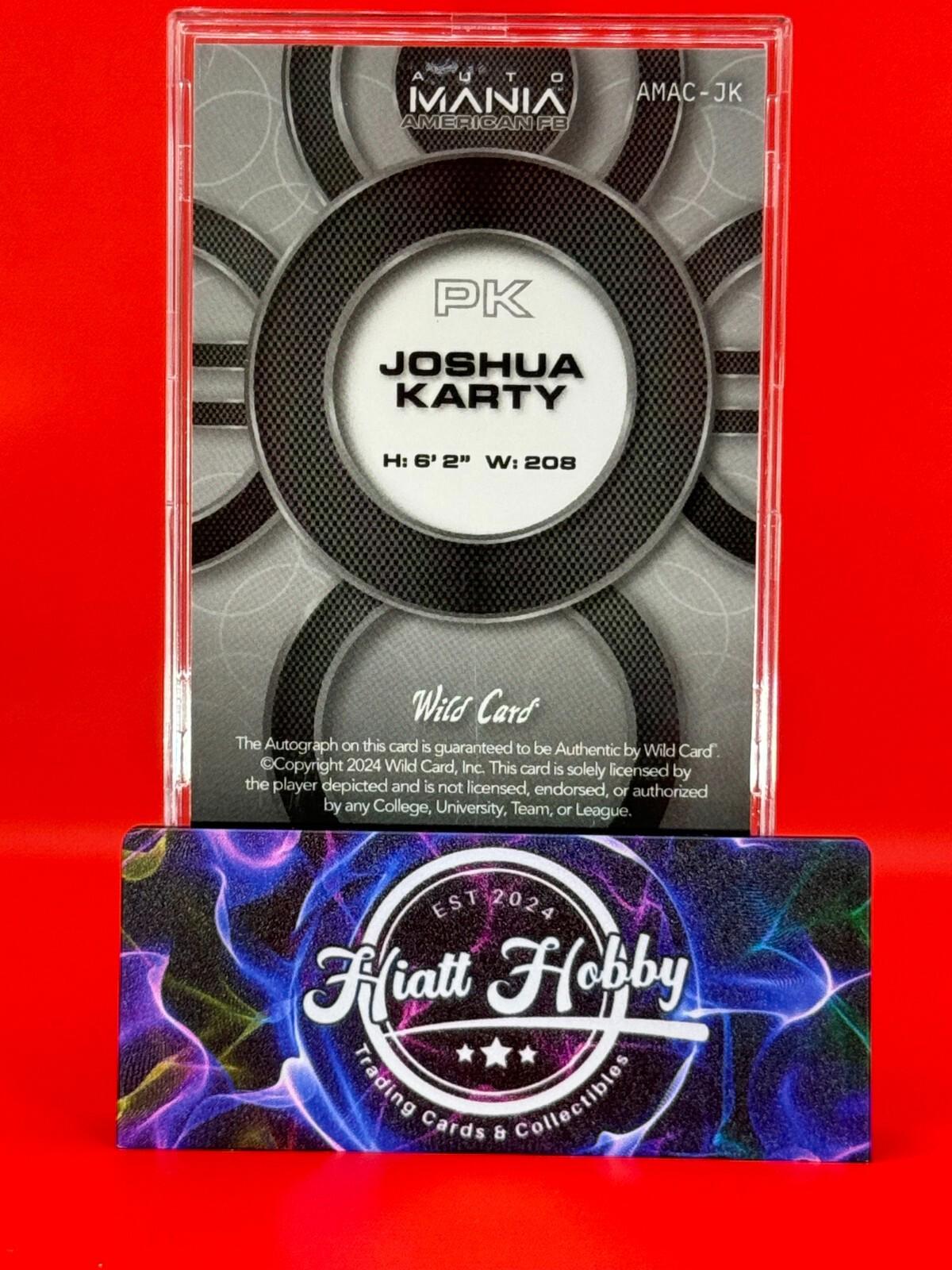 2024 Wild Card Auto Mania Joshua Karty #AMAC-JK - Disco Foil Auto /25