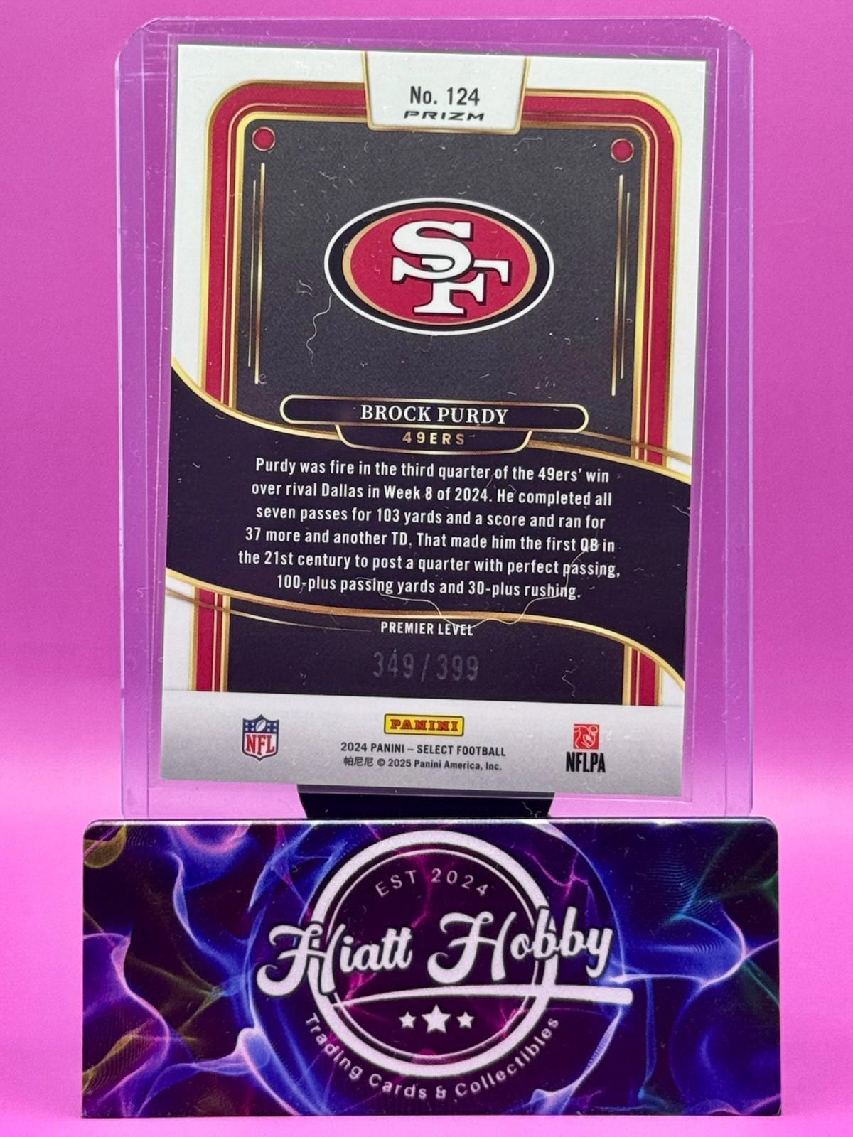 2024 Panini Select - Premier Level - Brock Purdy #124 Orange Shock Prizm /399