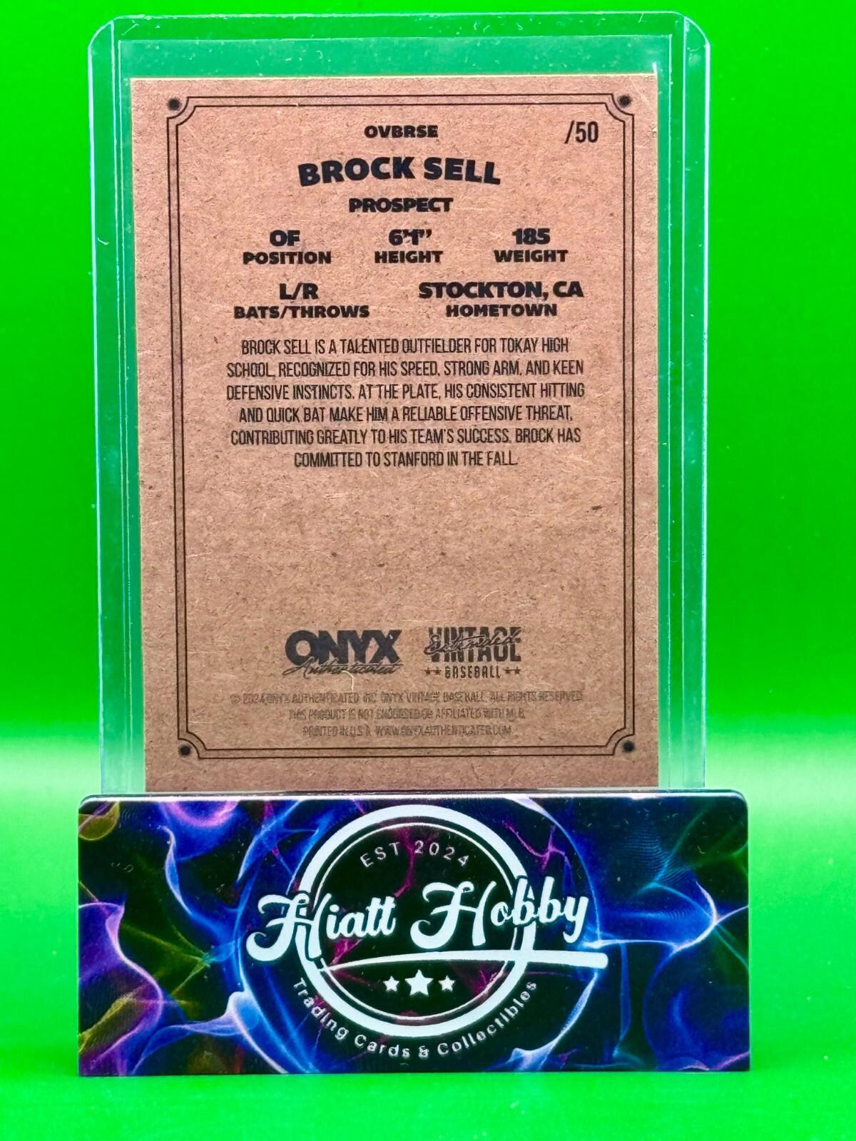 2024 Onyx Vintage Baseball - Brock Sell #OVBRSE - Green /50