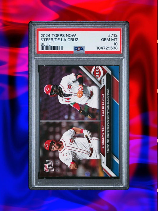 2024 Topps Now - Spencer Steer/Elly De La Cruz - Blue /49 - PSA 10 (RC)