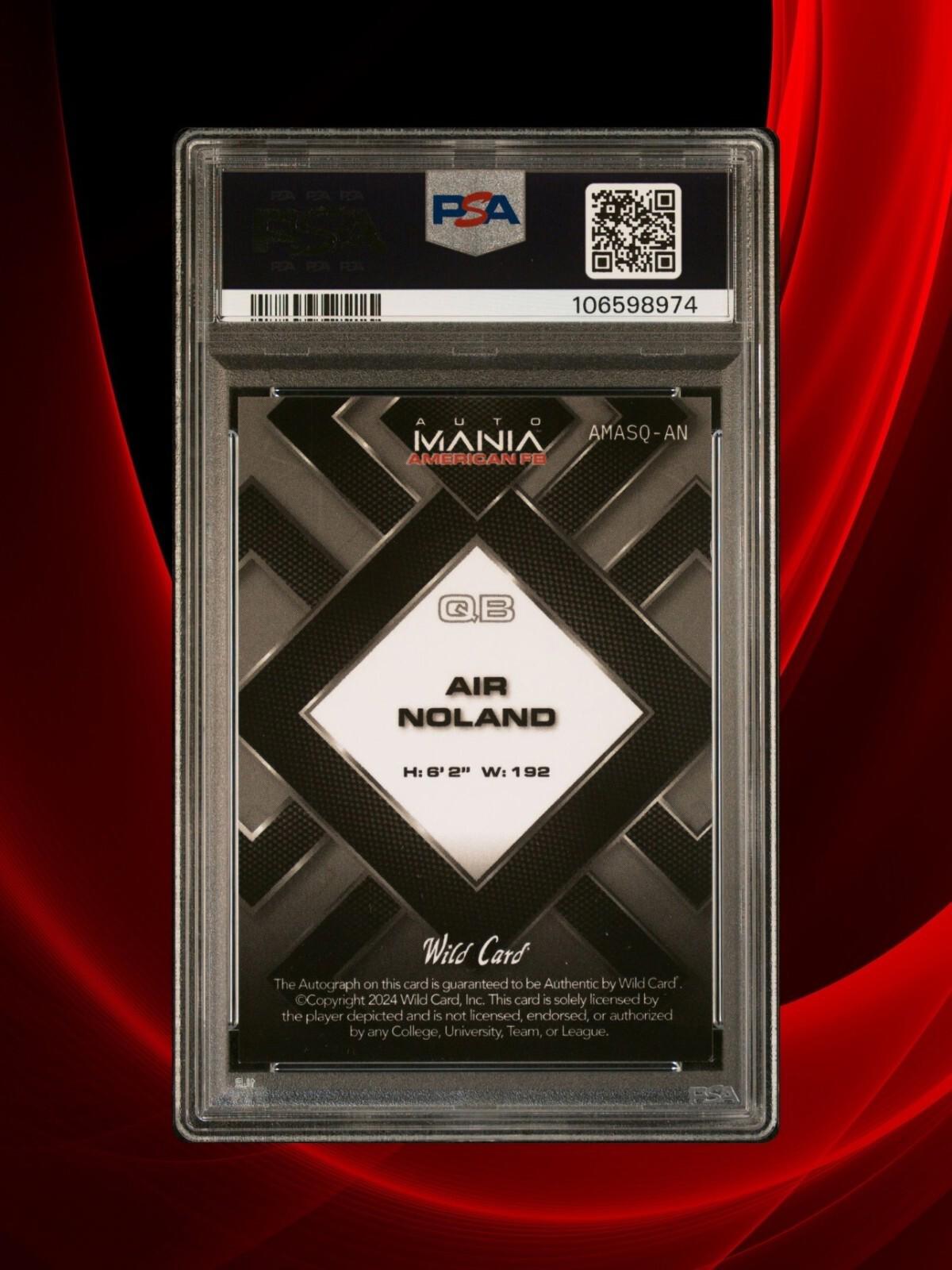 2024 Wild Card Auto Mania - Air Noland  - Red Fireworks Lazer Auto 1/1 - PSA 8