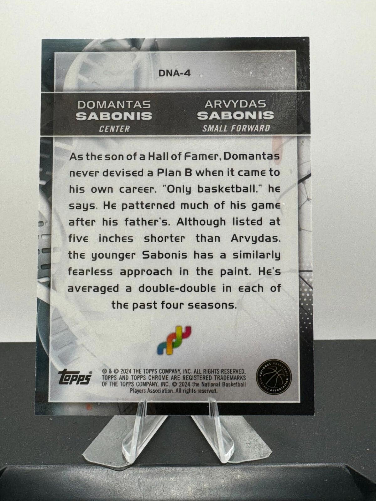 2023-24 Topps Chrome - Domantas & Arvydas Sabonis #DNA-4