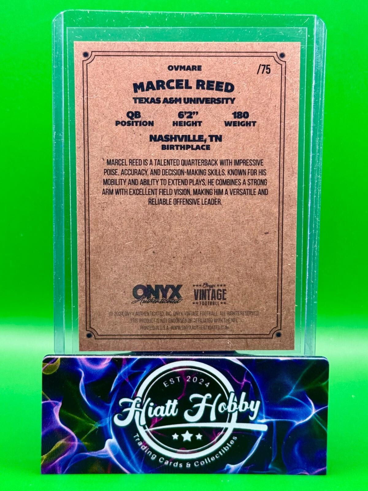 2024 Onyx Vintage Football - Marcel Reed  #OVMARE - Orange /75 (RC)